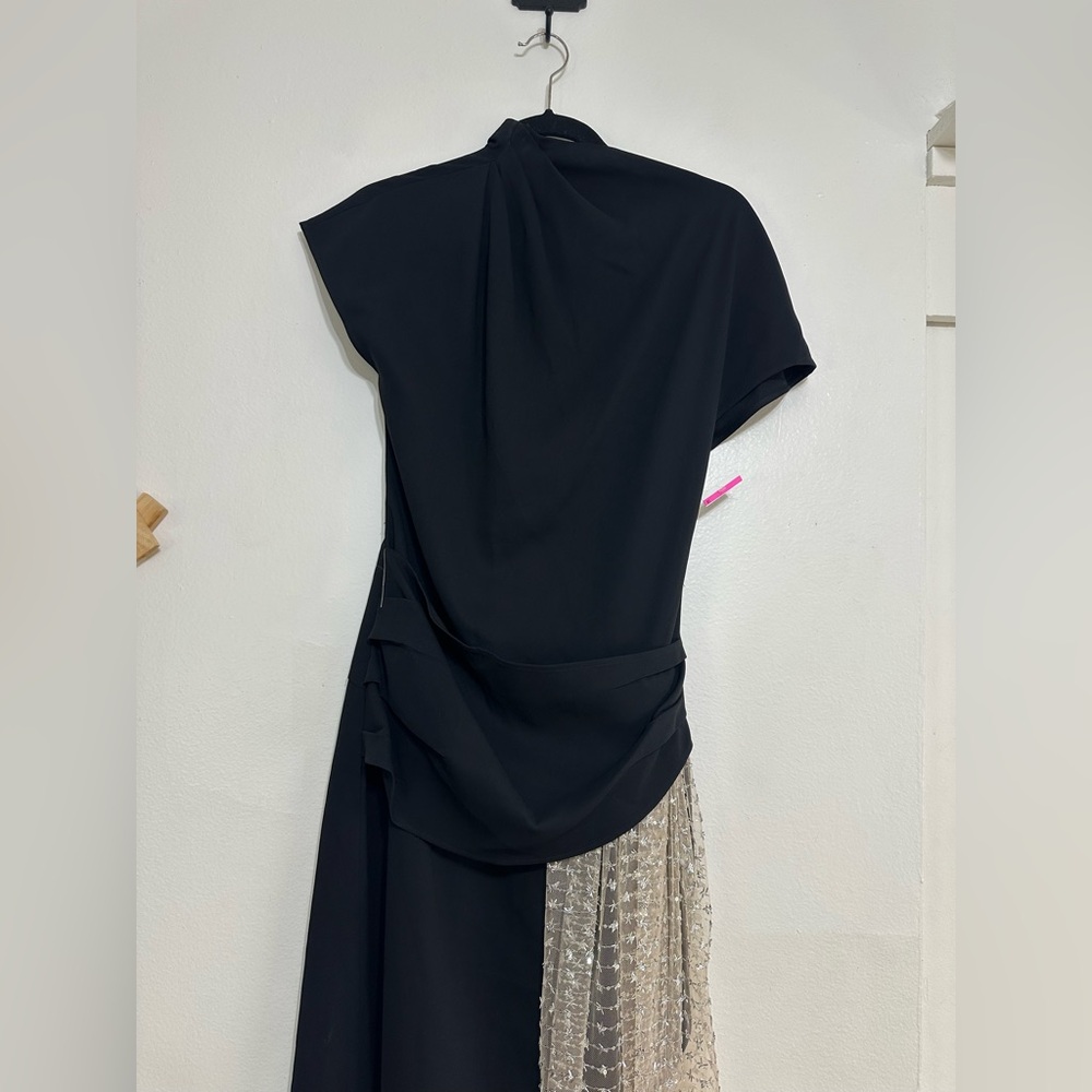 NWT STAUD Effie Drape Mock Neck Asymmetrical Max Dress, Size 2 - Picture 6 of 10